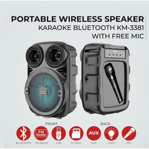 Bluetooth դինամիկ ՝ միկրոֆոնով և հեռակարավարման վահանակով Kimiso KMS-3381 BB